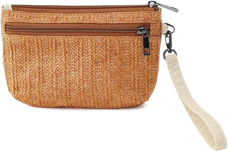 BBORGDC Small Wristlet Wallets for Women, Zip Clutch Bag with Wristlet Pouch, 3-Zipper Original Design - Image 1